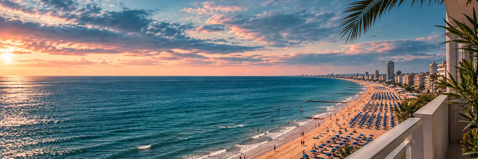 Illustrative view of Jesolo beach from a terrace