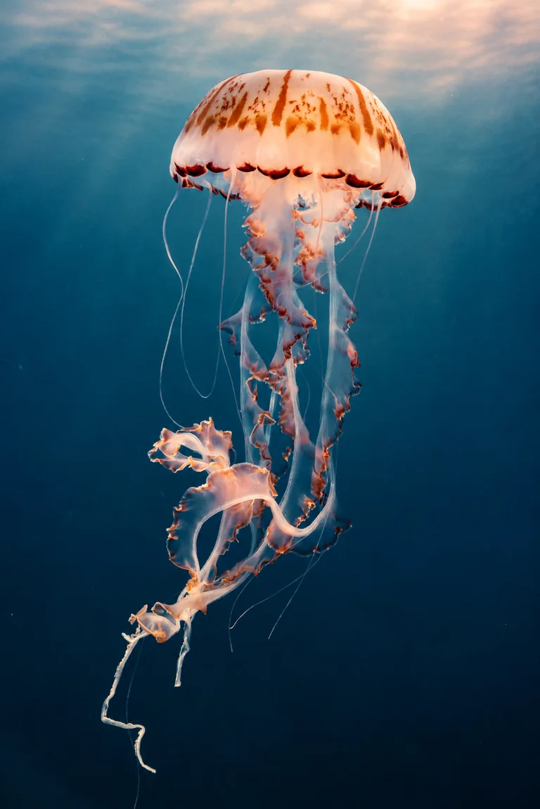 Colours of the sea: a jellyfish